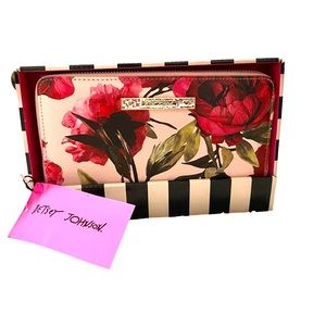 Betsy Johnson Floral Wristlet Clutch